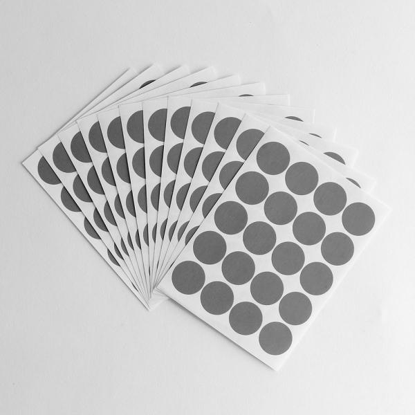 20mm 컬러 원형스티커 12매세트(그레이) 단색스티커