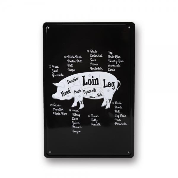 돼지고기 부위 설명 철판액자 벽걸이장식