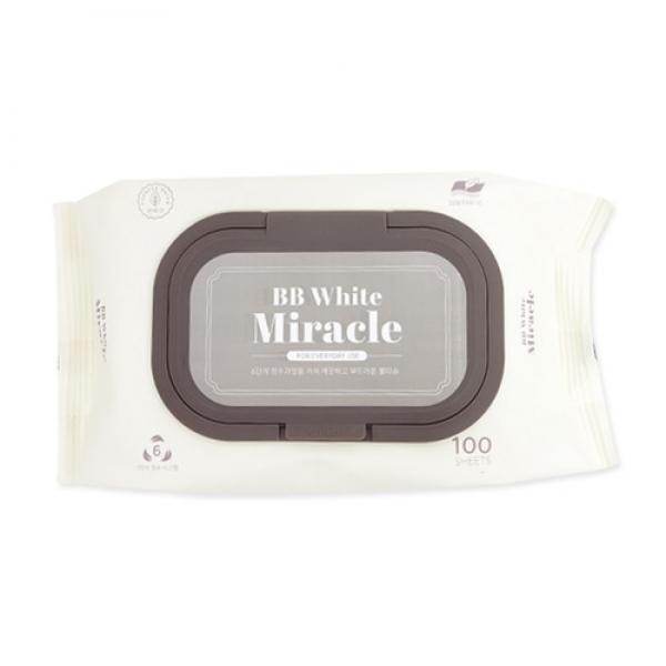 BB 화이트 미라클 물티슈(100매 캡형) 물티슈 캡형물티슈 일회용물티슈 휴대용물티슈