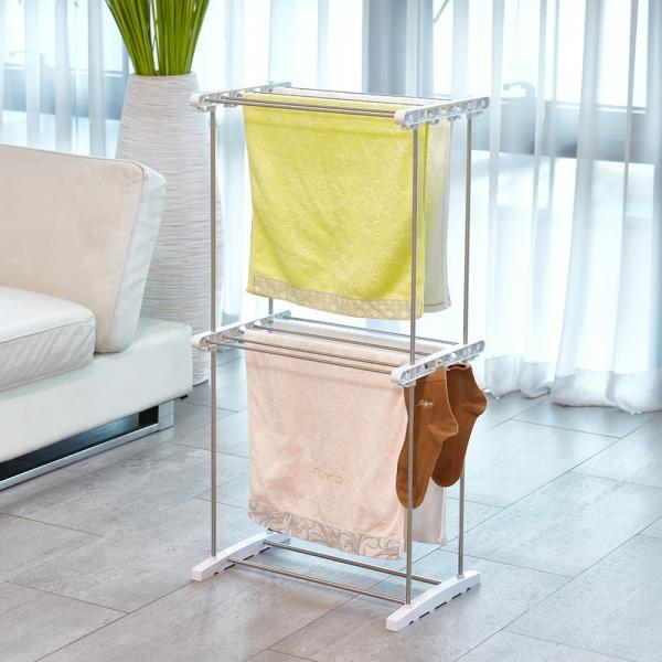 뚱리 실내 미니빨래건조대2단 스텐레스 소형 실내건조대 수건 타올 행주 건조대