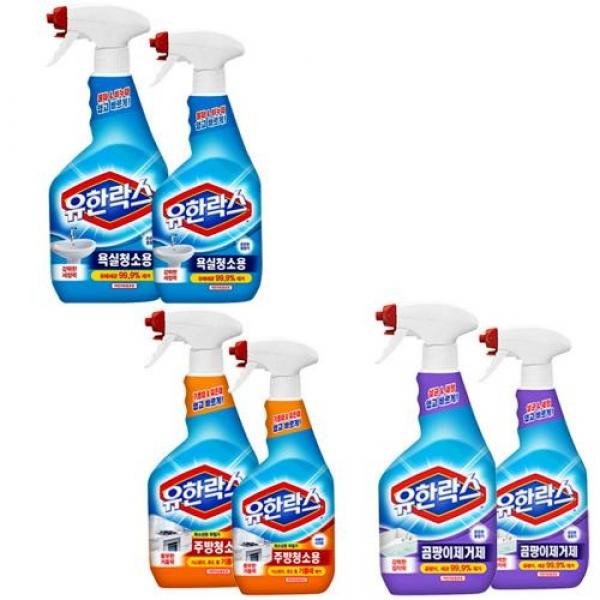 유한락스 주방청소 욕실청소 세정제 곰팡이제거제 600ml X 2개 세트