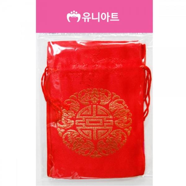유니아트 만들기재료  복주머니 빨강