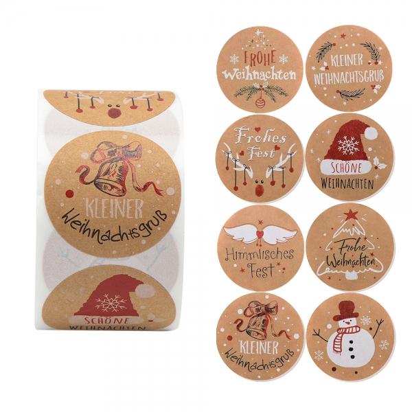 크라프트 크리스마스 스티커 3.8cm 1롤(500개)