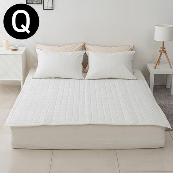 해피니 크림 순면 60수 패드 퀸 Q (화이트) (카페트겸용)