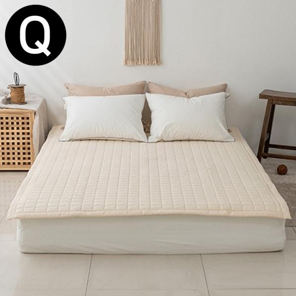 해피니 크림 순면 60수 패드 퀸 Q (아이보리) (카페트겸용)