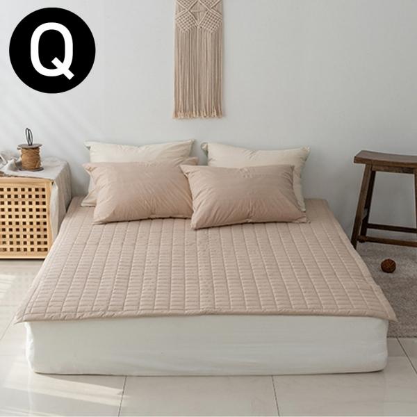 해피니 크림 순면 60수 패드 퀸 Q (베이지) (카페트겸용)