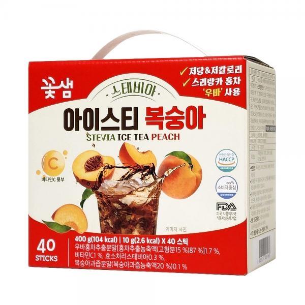 꽃샘 스테비아 아이스티 복숭아 40T