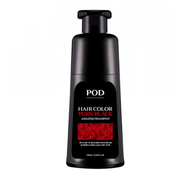 피오디 프로페셔널 턴블랙 새치 염색샴푸 180ml, 180ml, 1개