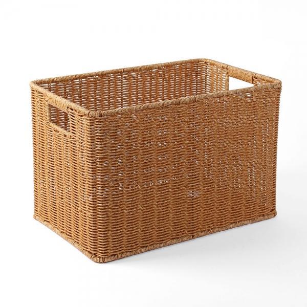 라탄짜임 사각 바구니 정리함(40x26cm 내추럴)