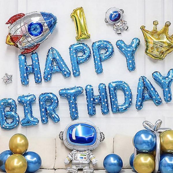 우주 생일 풍선세트