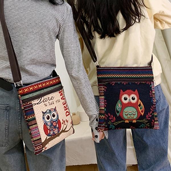 여성 여행 크로스 캔버스 에코 백 가방