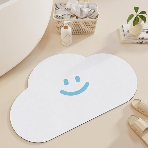 주방 욕실 화장실 구름 규조토 발 판 매트 화이트