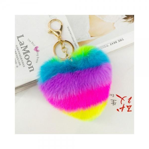 하트 레인보우 키링