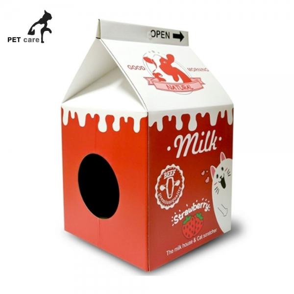 테비 밀크하우스 고양이 스크래쳐 (딸기우유)