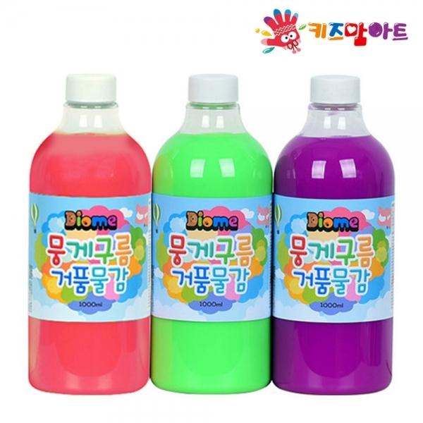 키즈맘아트 미술놀이 뭉게구름 거품물감 리필 1000ml x 3색 (B세트)