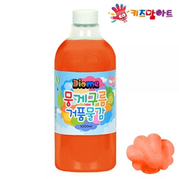 키즈맘아트 미술놀이 뭉게구름 거품물감 리필 1000ml 낱색 (형광주황)