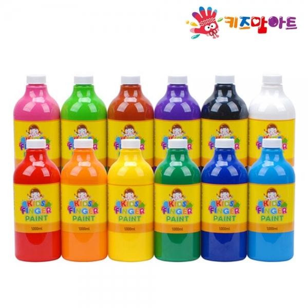 키즈맘아트 미술놀이 핑거페인트 1000ml x 12색 세트