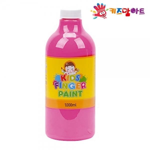 키즈맘아트 미술놀이 핑거페인트 1000ml 낱색 (분홍색)