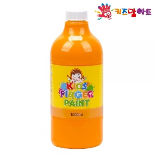 키즈맘아트 미술놀이 핑거페인트 1000ml 낱색 (주황색)