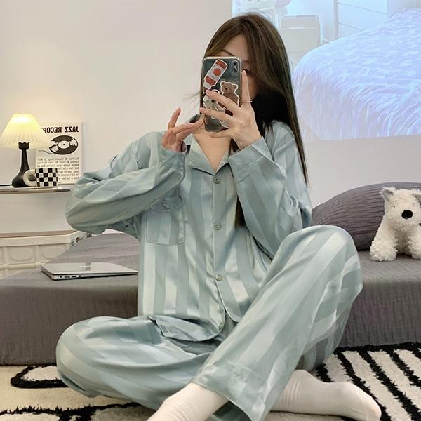 [CC380] INW102 / 4컬러 여성 스트라이프 잠옷