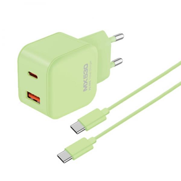 [Xtra] PPS 25W C타입 USB 2포트 분리형 가정용 충전기 MX530 - PD C to C (5V 3A)