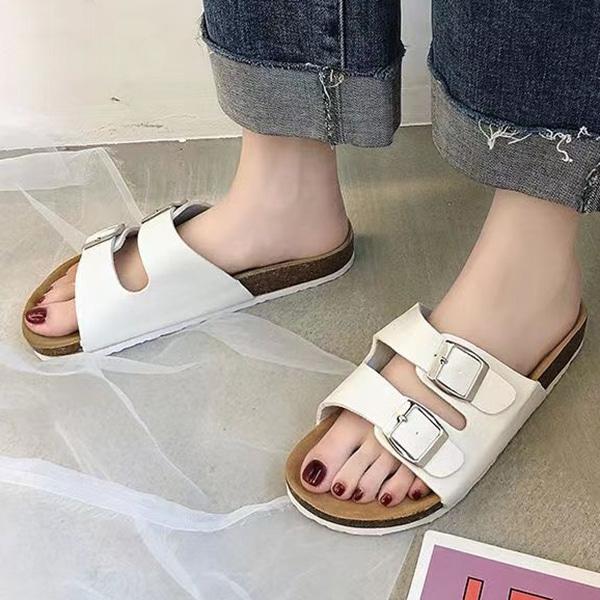 [CC521] ZG1209 / 2컬러 더블 레더 공용샌들