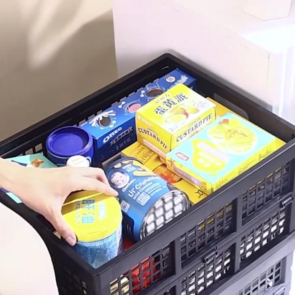 블랙L 접이식 폴딩 소품바구니 트레이 간편바스켓