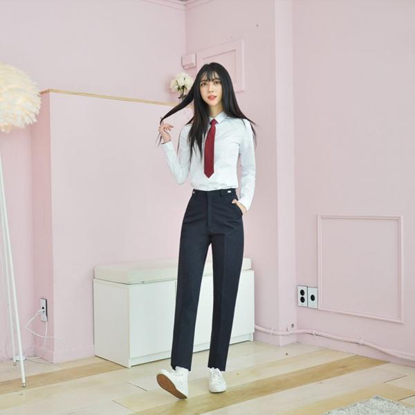 교복몰 (허리조절) 스판 네이비 교복바지(여자) 교복