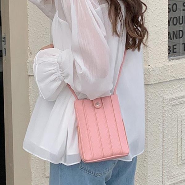 여성 여행용 핸드 휴대 폰 가방 미니 크로스백 핑크