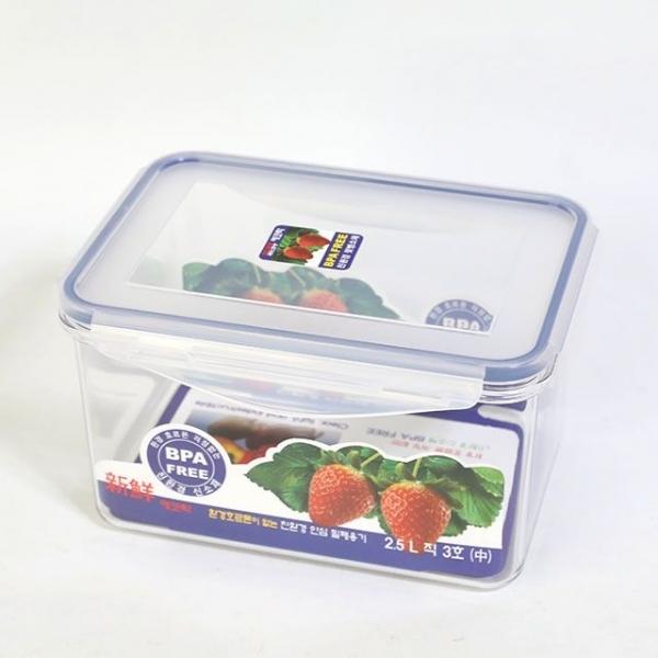 한진 신선에코락밀폐용기 직3호 중2.5L 1p 신선반찬통 신선김치통 신선백밀페통 한진찬합