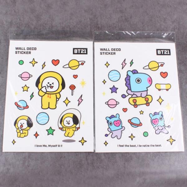 212D] 5000 BT21 월 데코 스티커 (7개세트)