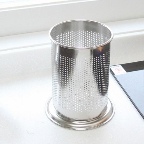 정공타공스텐원형 스텐딩수저통-일반 식기 수저통 젓가락통 다용도통