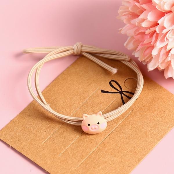 핑크 미니 돼지 머리끈