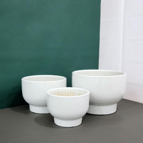 3개셋트 모던 도기 와이드굽실린더 화분 16 20 25cm