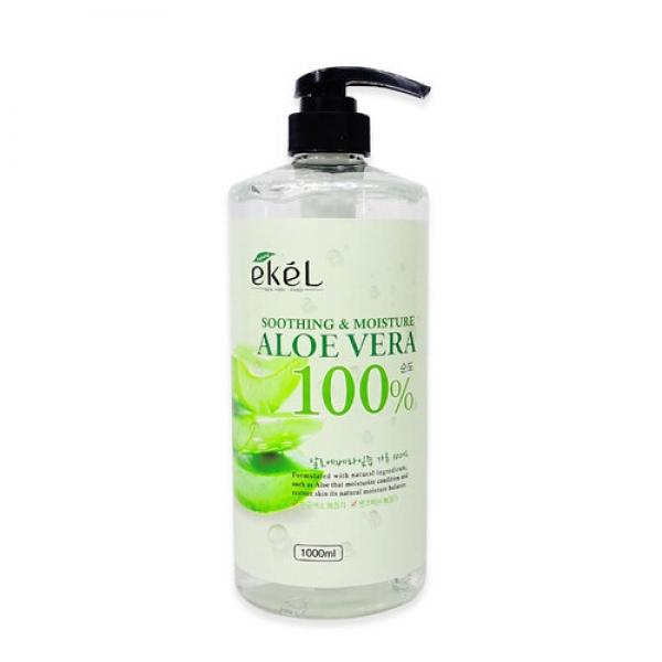 이켈 알로에베라 수딩젤(펌프형 1000ml) 순도100 보습 피부진정 수분공급 대용량 알로에 수딩젤