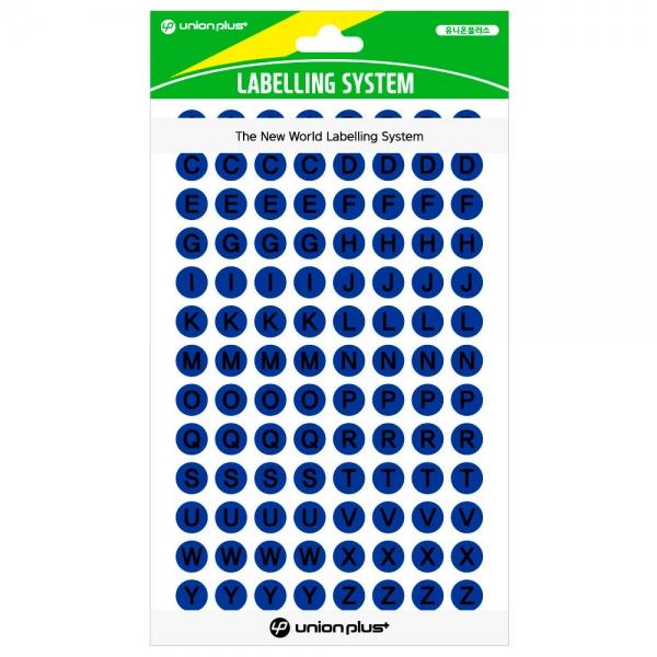 유니온 스티커 원형스티커 알파벳 컬러스티커 9mm (블루) (UL320B) (8매입) 리뷰스티커 서비스스티커 칭찬스티커