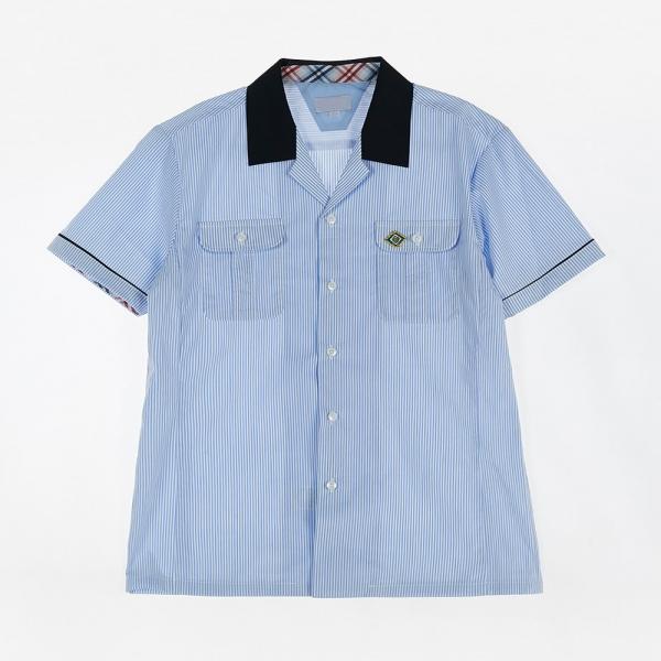 교복몰 (아울렛) 블루 스트라이프 반팔 셔츠 (미금중