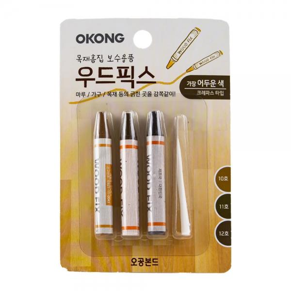 오공 우드픽스 목재흠집 보수 가장 어두운색 3색입
