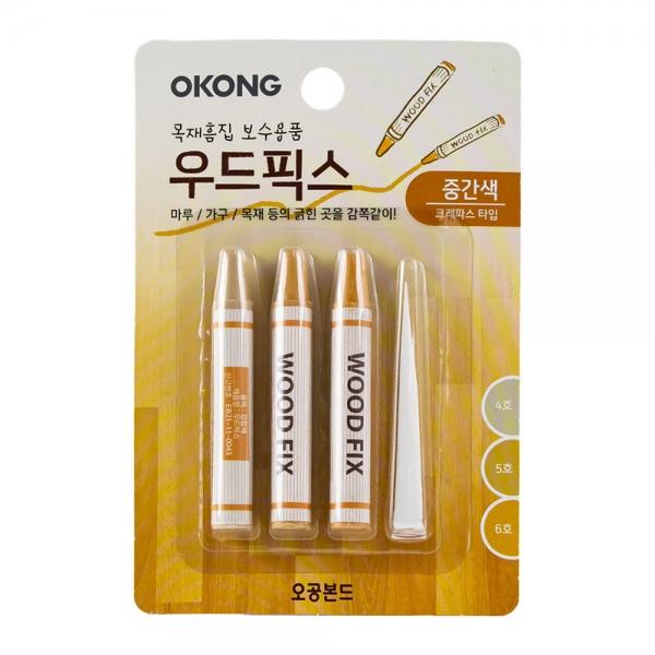 오공 우드픽스 목재흠집 보수 중간색 3색입