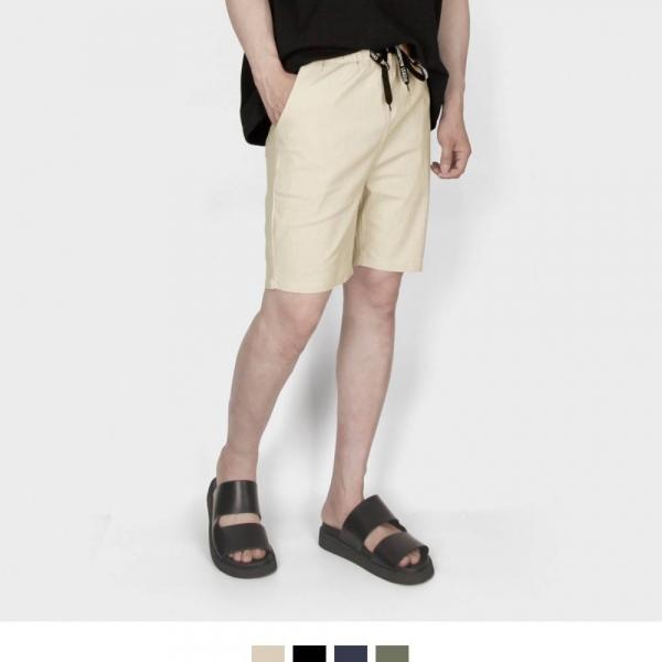 스트링 밴딩 린넨 남자반바지 4컬러