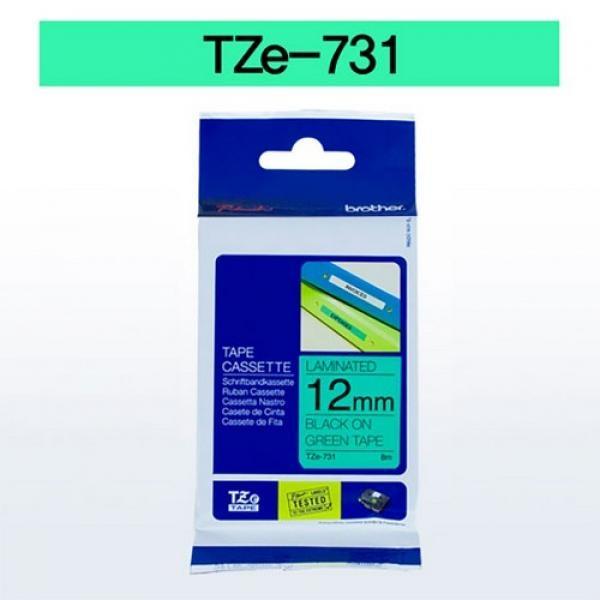 브라더 테이프카트리지 TZ731(12mm Green Black)