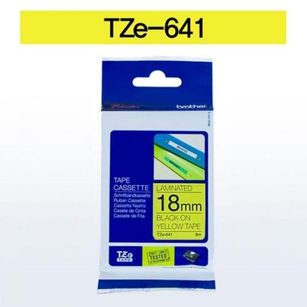 브라더 테이프카트리지(TZe-641 18mm 노랑 흑색문자)