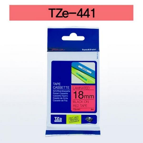 브라더 테이프카트리지(TZe-441 18mm 적색 흑색문자)