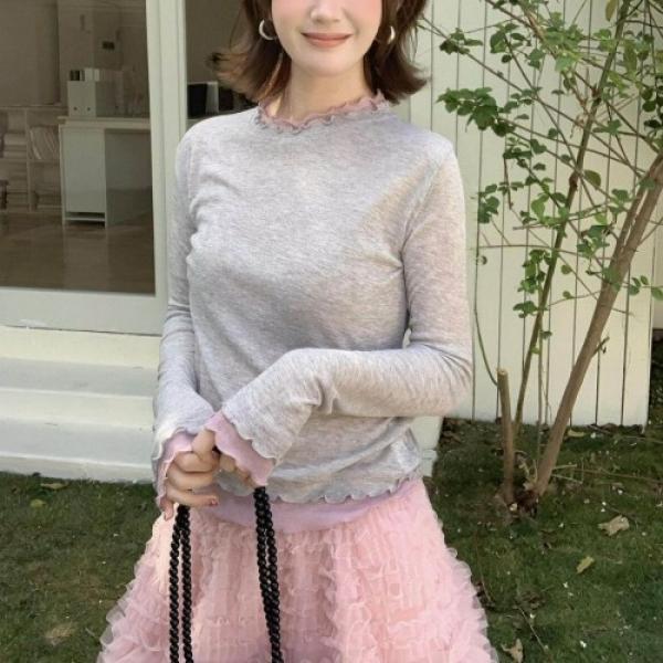 프릴 레이어드 긴팔티
