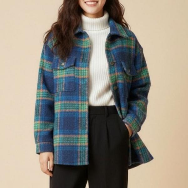체크 셔켓 자켓