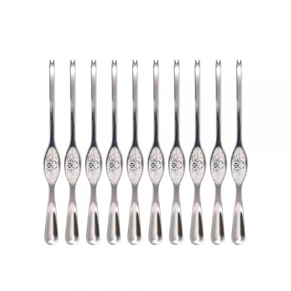 kimspp 스텐 게포크(대형) 20cm (10개입) 게속살포크 꽃게 대게 랍스터포크