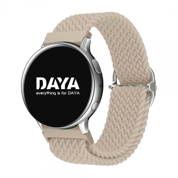 DAYA 갤럭시워치 5 4 3 스트랩 20mm 브레이드 버클 아이보리 솔로루프 밴드 스트랩