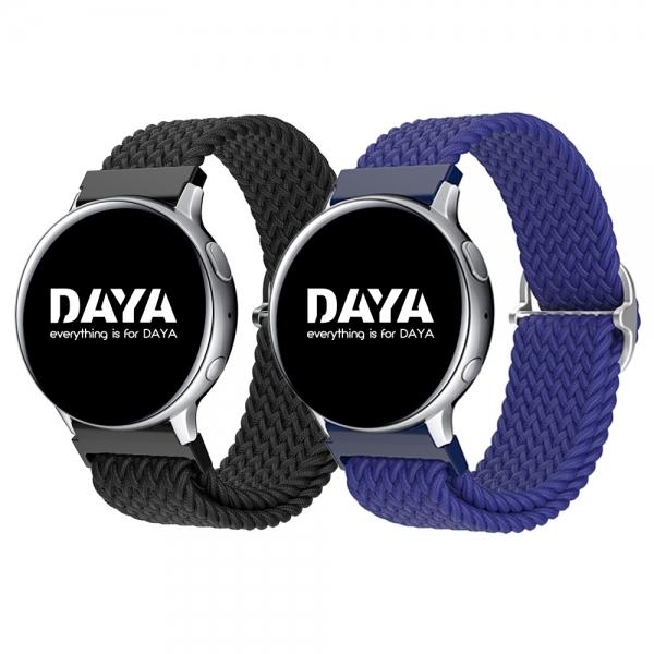 DAYA 갤럭시워치 5 4 3 스트랩 20mm 브레이드 버클 솔로루프 밴드 스트랩