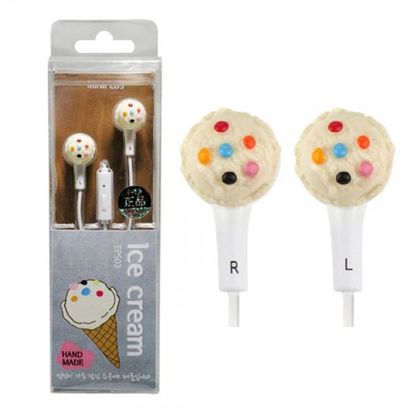 미니플러스 미니어처 스마트폰 이어폰 아이스크림 화이트 (EPS-03)