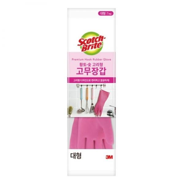 (3M) 황토숯 고리형 고무장갑 (대) Hook_RG_L 220mmX3